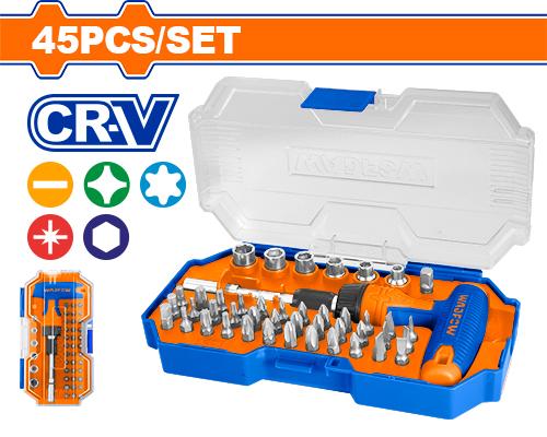  021 WSS8B45 Juego De Destornilladores Con Mango T 45 Piezas WADFOW